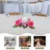 Fleurs décoratives couronne de couronne de bougies à cône mini-table de mariage table maître maître de bureau décor plastique artificiel anneaux de floral piliers couronnes