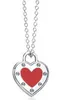 Designer Brand Tiffays OT Needle Buckle Love Pendant 925 Silver Heart Three Color Oil Dropping Enamel Necklace