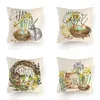 Pillow Happy Easter Cover Throw Case For Home Chair Sofa Decoration Square Pillowcases