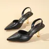 Dress Shoes Slip-on Baotou Sandals Women 2024 Fashion Simple Solid Color High Heels Trendy Banquet