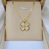 Kettingen Prachtige liefde Mooie bloem ketting mode klassieke geometrische nichelicht luxe roestvrijstalen sleutelbeenketting