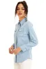 Women's Blouses Light Blue Slim Thin Cotton Denim Shirts For Woman 2024 Spring Casual Ladies Tops Long Sleeve Jeans Clothing