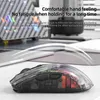 Myse Attack Shark X2 Pro Wireless Bluetooth Mouse 2.4G Cype typu C Cool Transparent Mysz RGB z stojakiem do ładowania magnetycznego odpowiedniego na PC Y240407