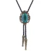 Bolo Ties Bronze Gem Bolo Tie Western Cowboy Opal Rodeo Leather Necktie 240407