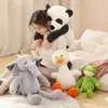 أفلام TV Toy 40-85cm Big Frog Plush Toy Stuffied Likele Throw Throw Pillow Plud Duck Panda Baby Apease Toy School Nap Sleeping Doll 240407