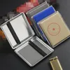 Latest Colorful Metal Leather Smoking Cigarette Storage Box Portable Innovative Pocket Container Dry Herb Tobacco Housing Holder Stash Case DHL