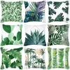 Cuscino stampato di pianta tropicale scandinava per pianta verde cover del letto quadrato decorazione per la casa accessori soggiorno