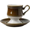 Ensembles de voies de thé 260 ml de soupe de tasse en céramique vintage ensemble de soucoupe gobelet cappuccino expresso tasse tasse l'après-midi et