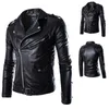 Vestes masculines à la mode coréenne Classic British Pu Leather Jacket Slim Fit Motorcycle Coat