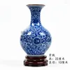 Vase Ceramic Blue and White Porcelain Vase Decorationsホームリビングルームの装飾学習家具手工芸品