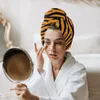Asciugamano tigre giallo nero texture capelli asciutti in microfibra rapida turbanti da bagno per donne