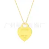 Designer Brand Tiffays Love Necklace Silver Plated Copper CNC Steel Seal Minimalist Heart shaped Pendant Collar Chain