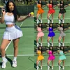 Sporty Casual Two Piece Set for Women Sweat Suit Tank Crop Top och Mini Kirt Set Workout Fitness Matching Tracksude 240407