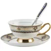 Mugs Coffee Cup Saucers British Wind Style High-Grade Bone China And Saucer Retro European Afternoon Tea Black