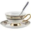 Canecas copos de café pires britânicos no estilo de vento britânico de alta qualidade porcelana e pires retro europeu de chá da tarde preto