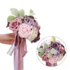 Decoratieve bloemen Kunstmatig rozenboeket 20 x 24 cm Multi-Role 75G Multicolor Plastics Western Wedding Bridal