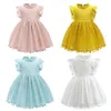 Kids Girls Princess Dresses 4 Design Hollow Solid Tassel Lace Dress Invisible Zipper Dress Girls Party Peform Costume 27T4086421