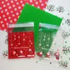 Gift Wrap Christmas Candy Cookies Bags Self-Adhesive Packaging Biscuit Snack Baking Bag Xmas Party Favors Navidad 2024 Year Noel