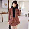 Two Piece Dress Fashion DesignerLuxury 2-piece set for autumn and winter womens tweed jacket and shorts set casual matching set S-4XL size clothingC240407