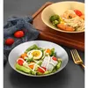 Assiettes 2pcs Salade créative en acier inoxydable Ramen nouilles bobles coréennes de table coréenne Soup fruit bols dorés Ustensiles de cuisine en une seule couche