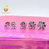 Projektant biżuterii Hip Hop GRA Certyfikat 3 mm-11 mm okrągłe cięcie Moissanite Diamentowe kolczyki 925 Srebro 10k 14K Hiphop Studs Zestaw dla unisex