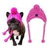 Hundebekleidung Hut für kleine Hunde Haustiere rosa Winter warm mit Ohrlöchern Tropfen