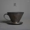 Koppar Saucers American Ceramic Coffee Filter Cup Set Arabiska te och tefat sätter turkiska Taza de Cafe
