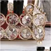 Storage Boxes Bins Crystal Makeup Organizer Mirrored Crystasl Vanity Tray Decorative For Perfum Jewelry Make-Up Bathroom Organizer Dhrg1