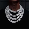 8mm 10mm 12mm smycken diamant choker halsband 14k guld pläterad isad ut hiphop vårlås moissanit kubansk länkkedja män