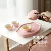 Set di stoviglie piccole set di tè fresco adorabile abito giapponese Kungfu Single Single Time e vassoio