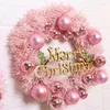 Decoratieve bloemen 30/40 cm kerstbal krans voordeur roze slinger 2024 Navidad hangende ornament jaar vakantie feest huisdecoratie