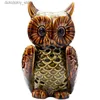 Konst och hantverk Creative Ceramics Owl Candle Holders Desktop Ornament Candleliht Dinner Props Animal Statue Art Ornament Nordic Home Decorl2447