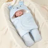 Cobertores desenho animado Doudou Fleece Swaddle Blain para Born Baby Sleep Smoking Bag Bedding Itens Acessórios