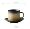 Cups Saucers Art Ceramic Coffee Cup And Saucer Retro Creative High Quality Teacup Handmade Coarse Pottery Set Japanese