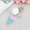 Keychains Lanyards 1 Stück Frauen Ouija Planchette Schlüsselbund Harz Fluffy Charmhandtasche mit Puffball Punkboard Handwerksmänne Q240403