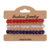 Bangle Flag Soft Ceramic Armband Independence Day Multi Layer Beaded Wrap Woven Traf Officiell butik Accesorios Para