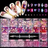 Décorations 2800pcs Nouveaux strass nail art multisize strass diamants brillants ensembles de verre à plat