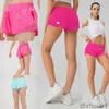 LU-650 Womens Yoga Shorts Outfits With Training Fitness Wear Hotty Short Girls Running Elastic Pants Sportwear Pockets Hot CBM5 MHXC