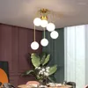 Chandeliers Modern Luxury Living Room Chandelier Nordic Dining Bedroom Study Kitchen Aisle Glass Ball Gloss Indoor Lighting
