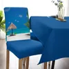 Chaise couverte plage palmiers coque en mer bleu set cuisine salle à manger stretch stretch spandex siège housse pour la fête de mariage de banquet