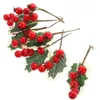 Vases Artificial Berry Vase Filler Christmas DIY Decor Leaf Picks Adornment Xmas Party Layout Simulation Berries Table Centerpiece