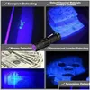 Lampes de poche Torches Drop LED UV 395NM TORCH Light Tra Violet Purple Lamp Battery pour le marqueur Detection Detection Delivery Sports à l'extérieur DHL0L