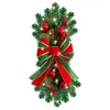 Decorative Flowers Festive Stair Wreath Christmas Stairway Swag Colored Ball Artificial Plant Pine Cone Bowknot Decor Reusable Holiday