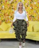 Women's Pants 2024 Camouflage Pocket Casual Ruffles Young Safaristy Style Nature Free High Waist Women Long Cross