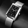 Inne zegarki 2023 Najlepsze marka męskie zegarek luksusowy kwadratowy kwarc Watch Waterproof Calendar Silver Gold Mens Watch ELOOJ HOMBREL240403