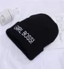 New Men039s and Women039s Winter Hats Girl Boss Embroidered Knitted Wool Beanie Hat J5OL4503809