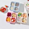 Dinnerware 4pcs/conjunto 4 Compartamentos Snacks Recipientes Conveniência Pilhável Multicolor Lunch Bogue Refeição Preparável Adultos divididos