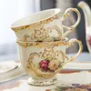 Teaware Sets European Light Luxury Rose Tea Handgeschilderde gouden huishouden Keramische beker Set Woonkamer High-End Gift Coffee Pot