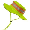 Brede rand hoeden emmer fluorescerende groene mesh boonie emmer pet