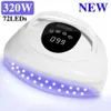 ترقية Smart Sensor 72 LEDS مصباح مجفف الأظافر ليد اليدين لا يوجد جلود أسود UV Gel Fast Drying Manicure Art Tool 240401